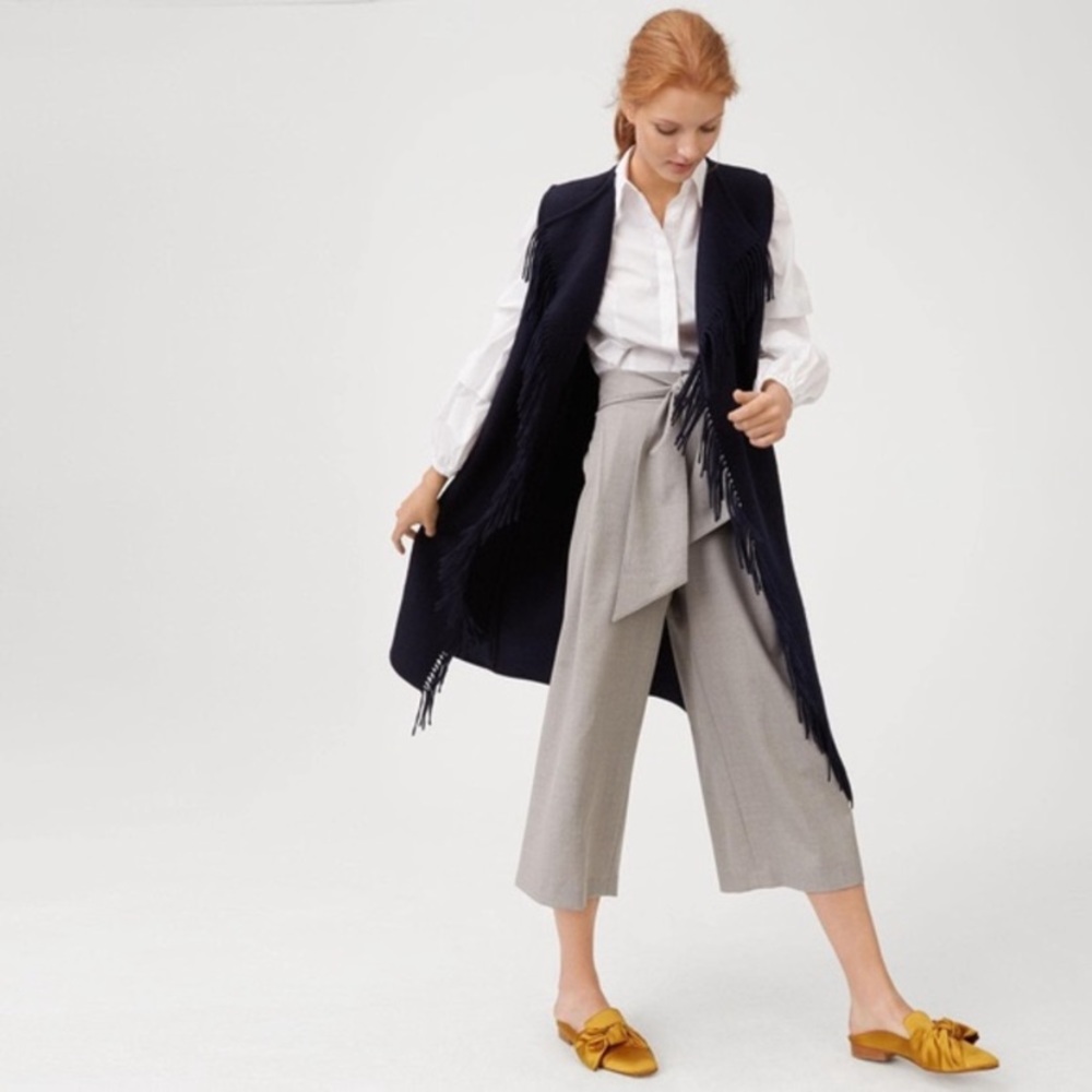 Club Monaco Izabelah Wool Cropped Wide Leg Pants Size 0